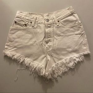 Levi’s White 501 Denim Shorts